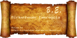 Birkenheuer Emerencia névjegykártya